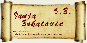 Vanja Bokalović vizit kartica